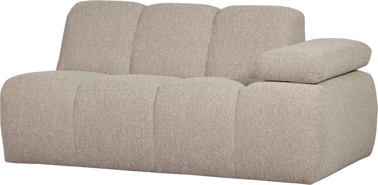 Modulsofa Woood Mojo    -personers Modul Højre  Bouclé Beige Melange  Fast Struktur  Manuelt Armlæn