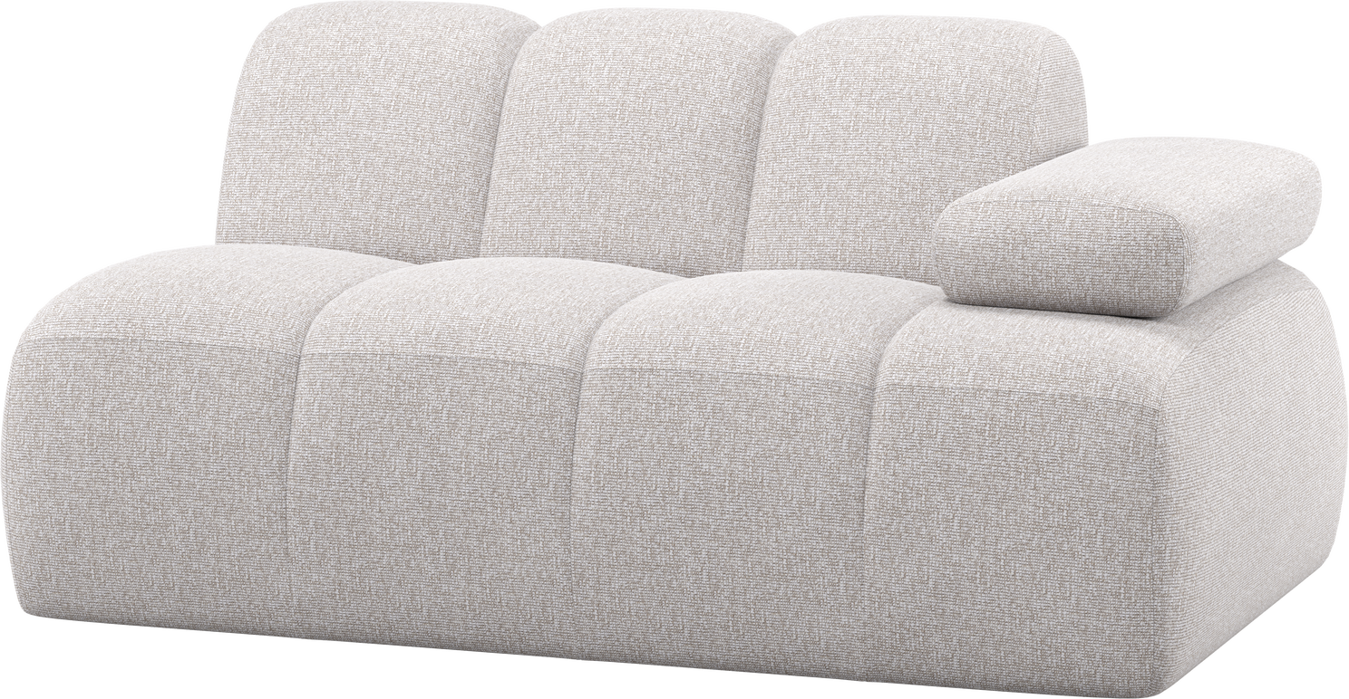 Modulsofa Woood Mojo    -personers Modul Højre 164x97 Cm Bouclé Ecru Melange