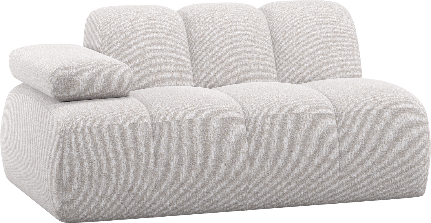 Modulsofa Woood Mojo    -personers Venstrevendt Sofamodul Bouclé Ecru Melange