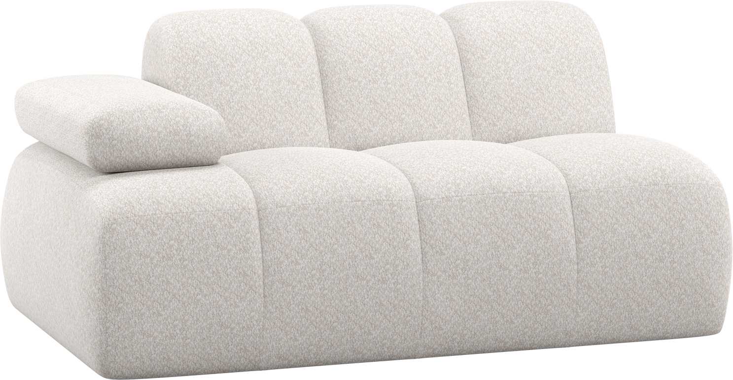 Modulsofa    -personers Woood Mojo Sofamodul Venstre  Chenille Ecru  Justerbart Armlæn