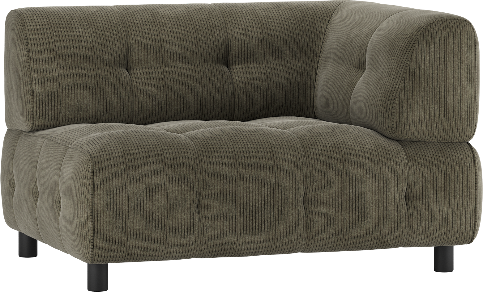 Modulsofa    -sæders Woood Louis Fløjl Grøn Højre Arm  H73xb90xl122 Cm