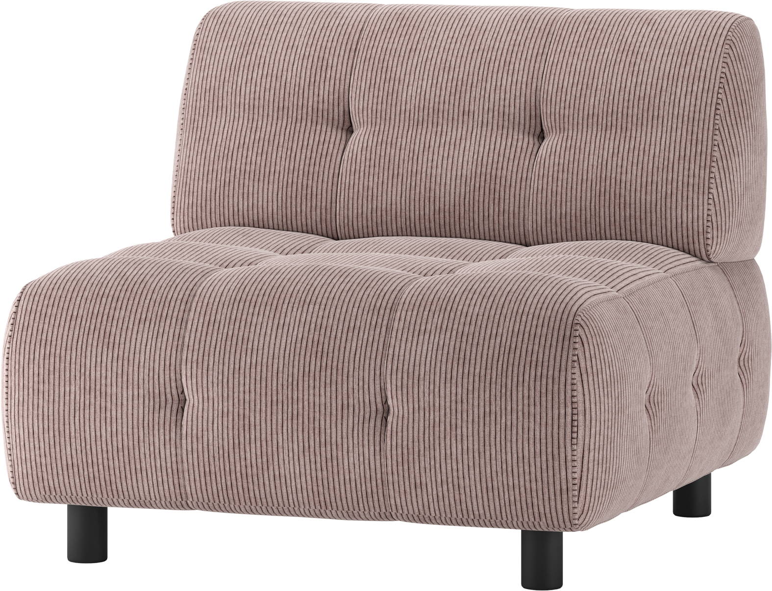 Modulsofa    -sæders Woood Louis Fløjl Lyserød H73x90x90 Cm