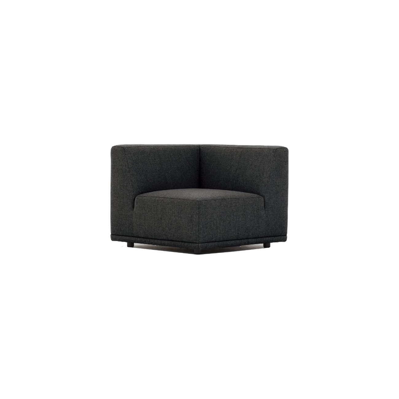 New York Hjørnemodul Sofa  Kvadratisk Grå Polyester Stof Og Sort Plastik