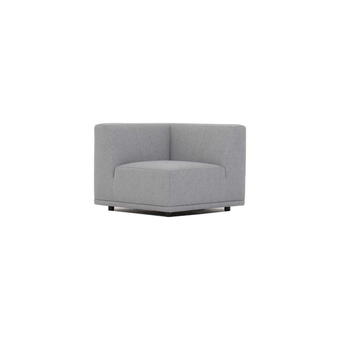 New York Hjørnemodul Sofa  Kvadratisk Lysegrå Polyester Stof Og Sort Plastik