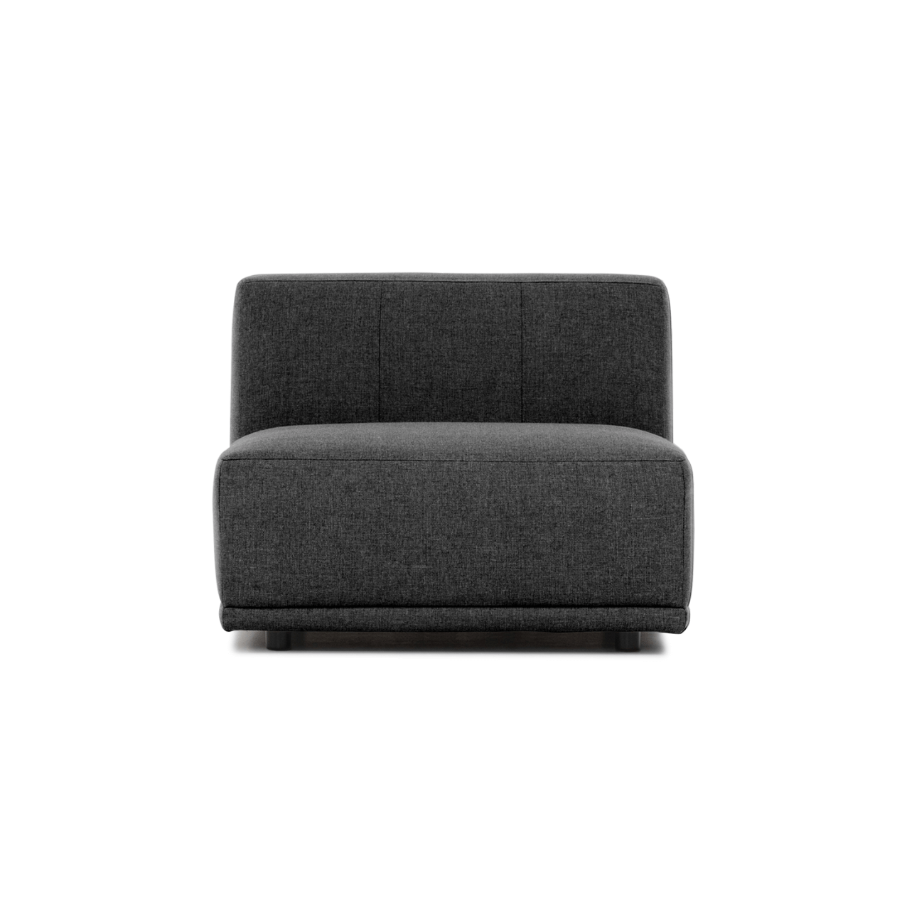 New York Midtermodul Sofa  Kvadratisk Grå Polyester Stof Og Sort Plastik