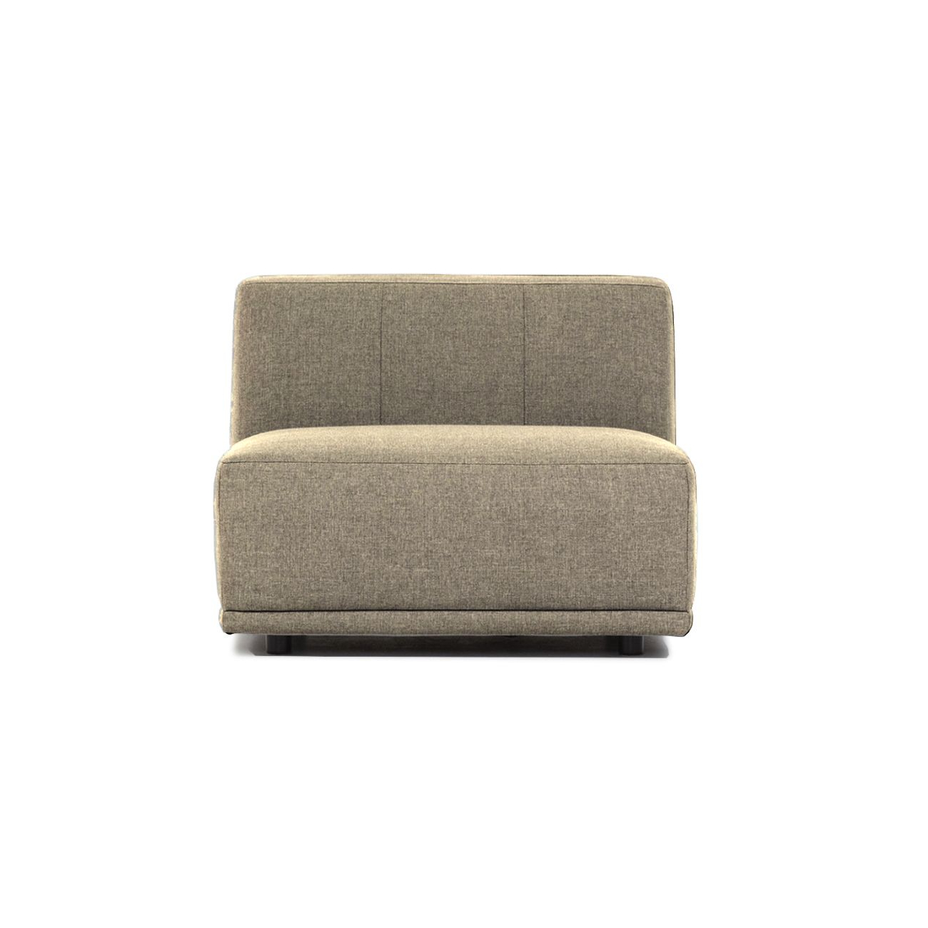 New York Midtermodul Sofa  Kvadratisk Latte Polyester Stof Og Sort Plastik