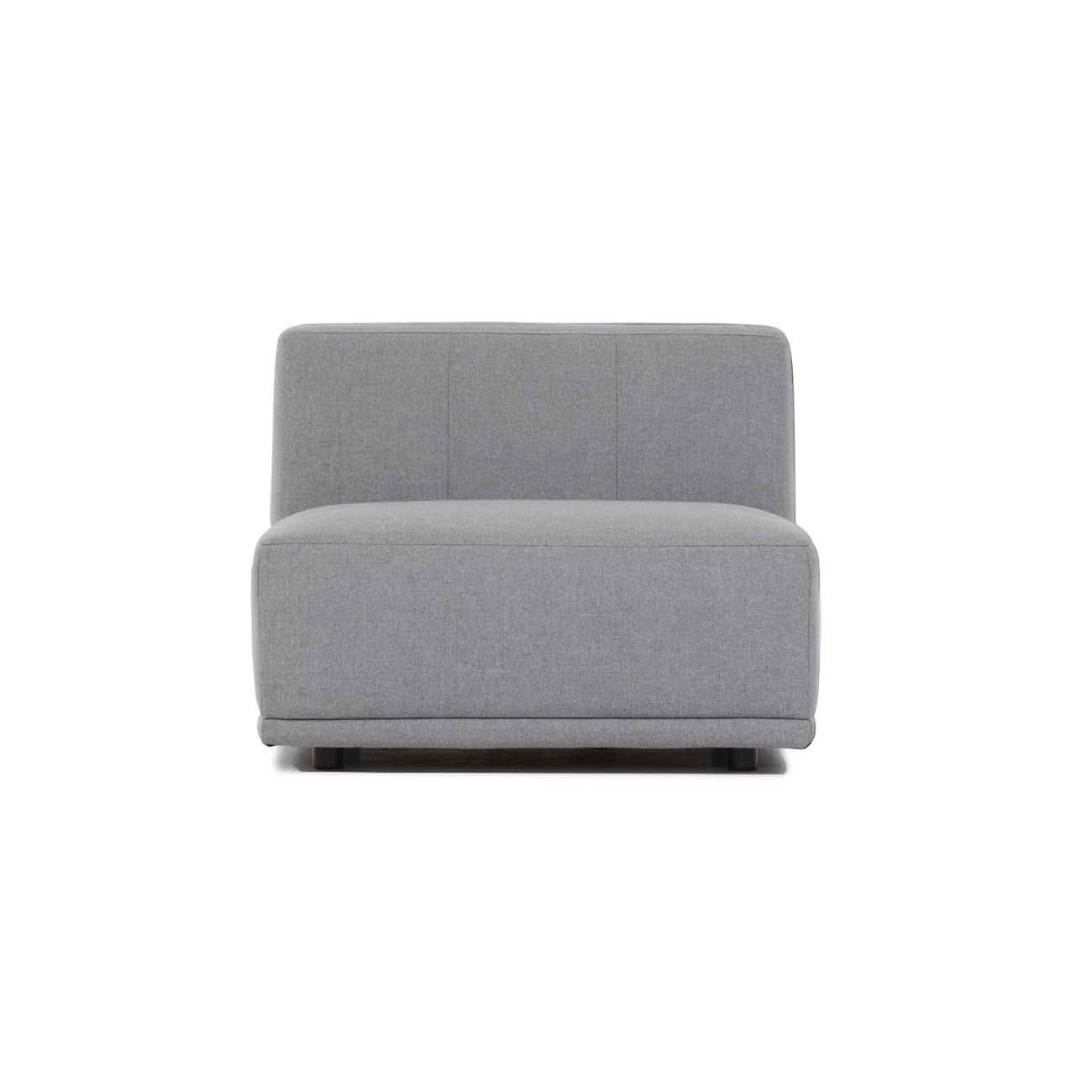 New York Midtermodul Sofa  Kvadratisk Lysegrå Polyester Stof Og Sort Plastik