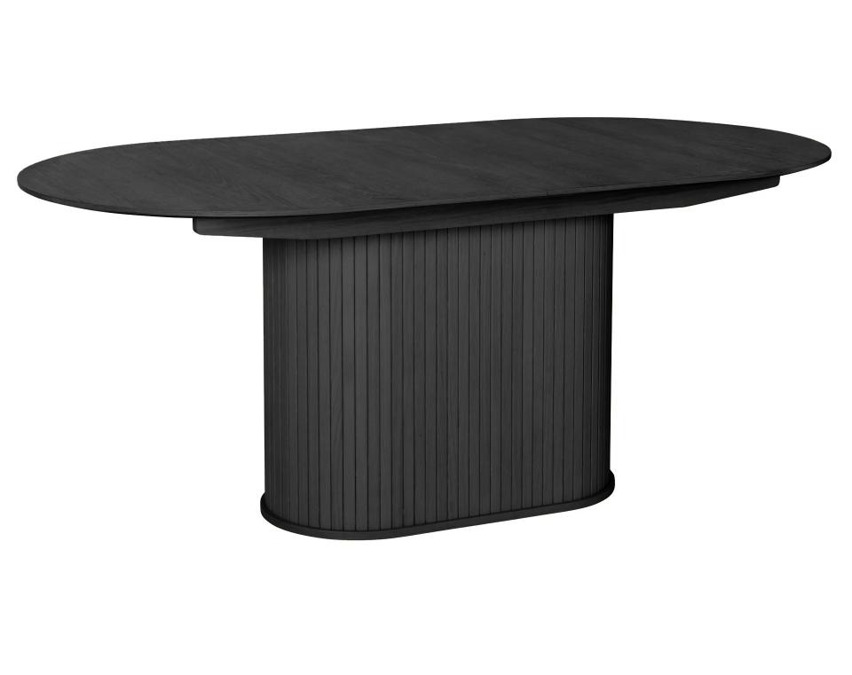 Unique Furniture Nola Spisebord     Tillægsplade  Oval Sort Egetræ  95x180-230