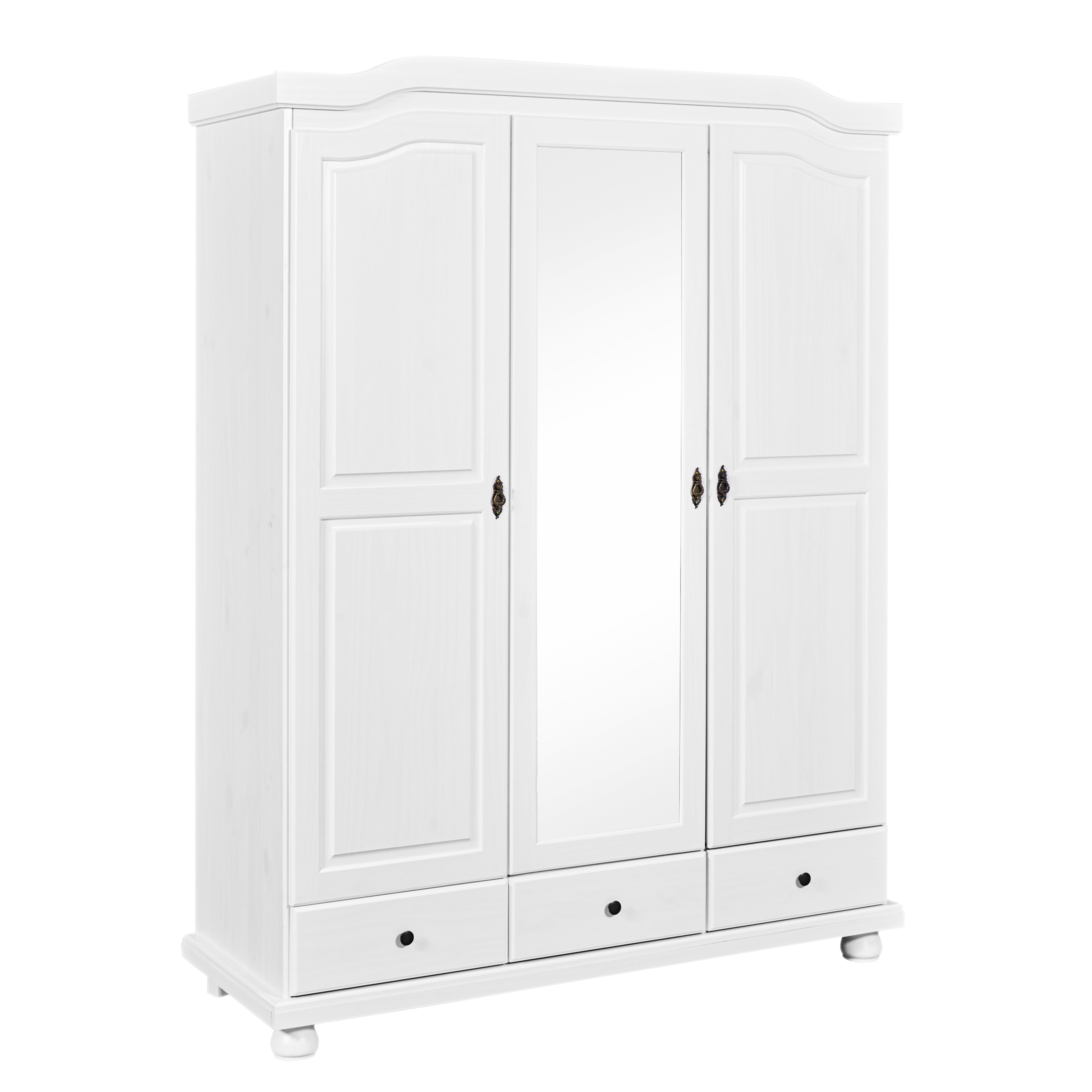 Nordic Living Collection Kappl Landlig Garderobe   Massivt Træ    Døre Med   Skuffer    Metalgarderobestang    Hattehylde Og   Rum   Hvid