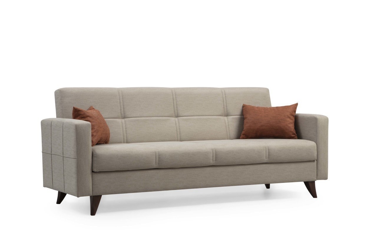 Nordvärk Polya   Pers  Sovesofa Beige Stof Og Plast