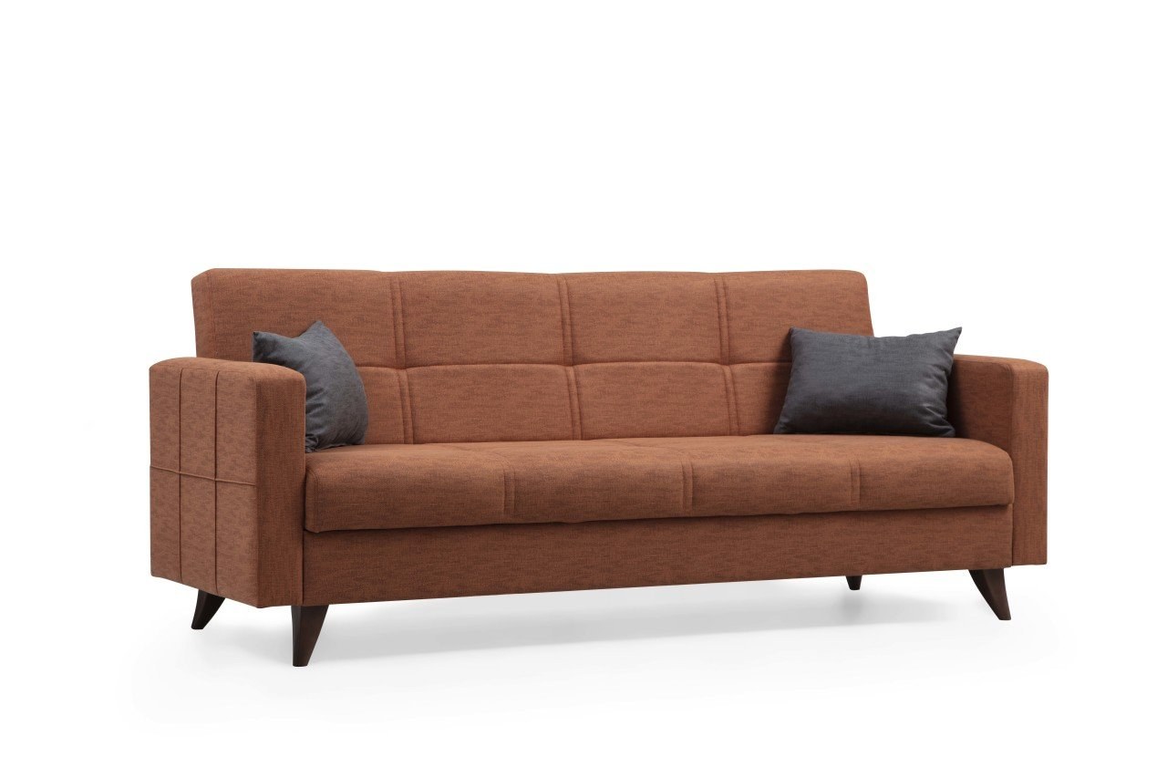 Nordvärk Polya   Pers  Sovesofa Fliserød Stof Og Plast