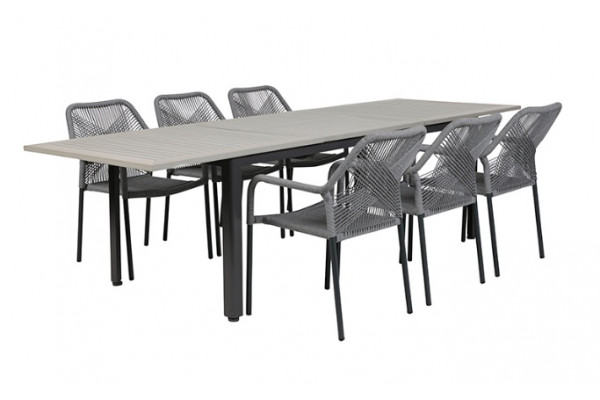 Nydala Naomi Havemøbelsæt 90x200 280 Cm Grå