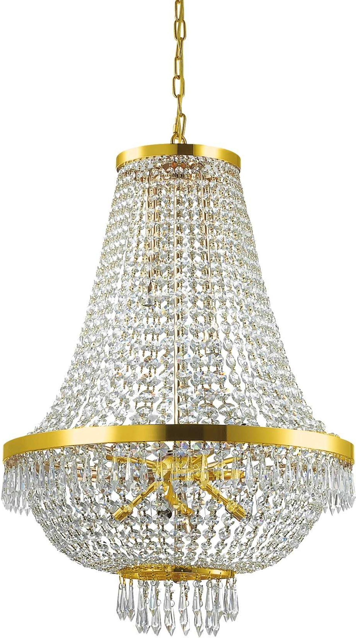 Pendel Lampe Ideal Lux Caesar   Guld ø55 Cm H110 210 Cm Metal Glas Krom