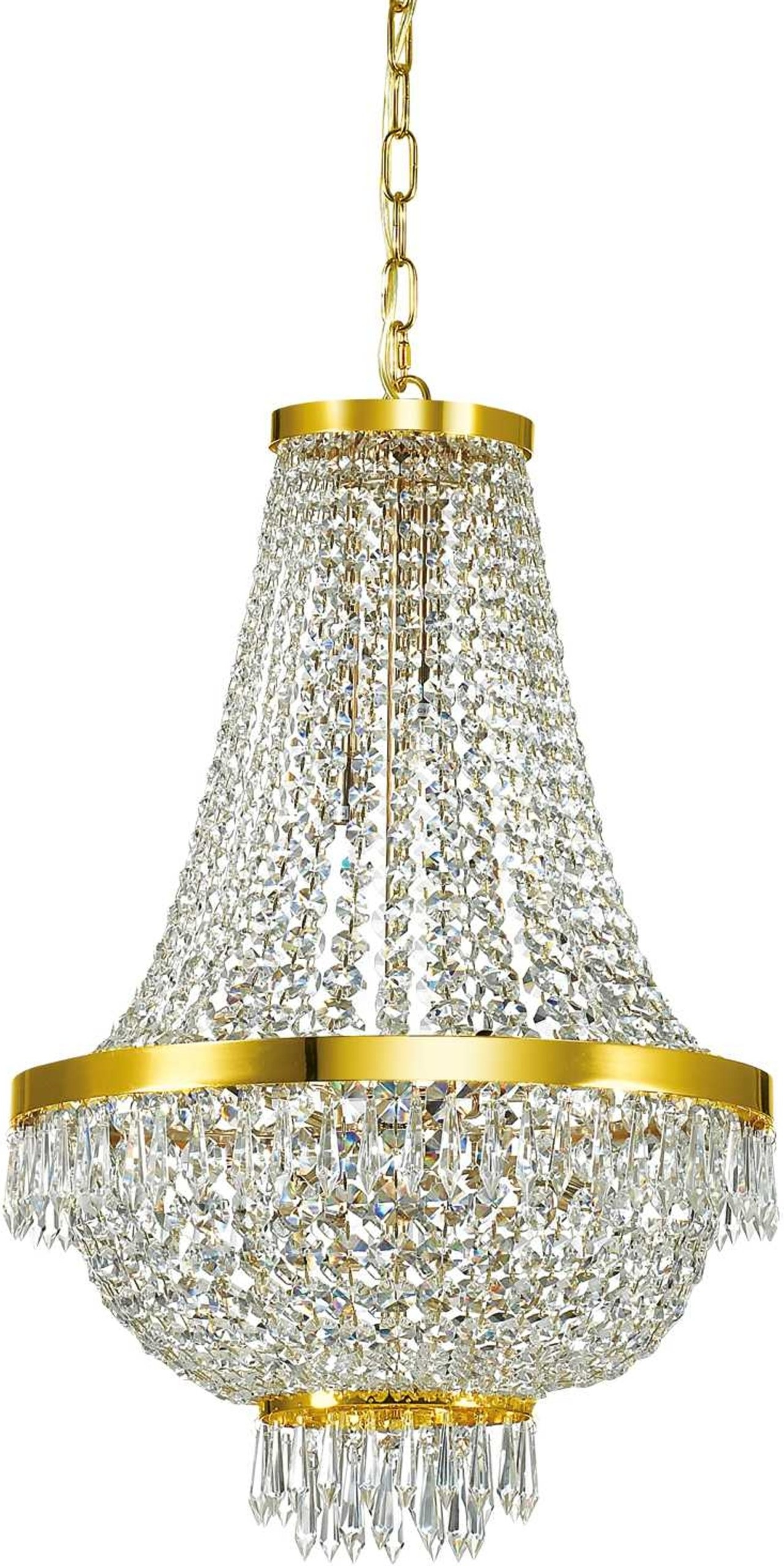 Pendel Lampe Ideal Lux Caesar ø45 Cm   Luksus Indendørs Hængelampe Justerbar Højde 90-185 Cm Guld