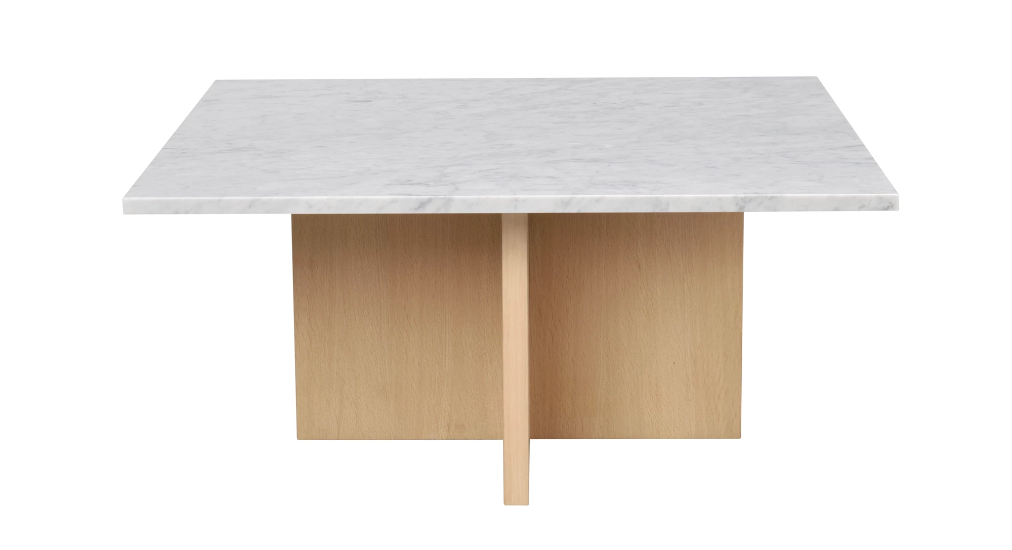 Rowico Brooksville Sofabord  Kvadratisk Hvid Marmor Og Hvidpigmenteret Egefinér  90x90