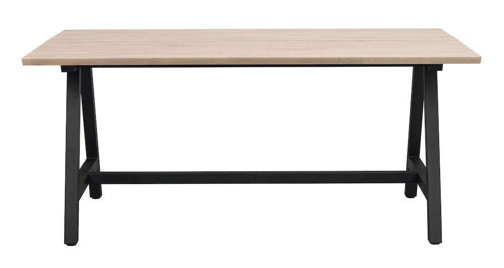 Rowico Carradale Spisebord     Udtræk Hvidvasket Eg Og Sort Metal  170x100