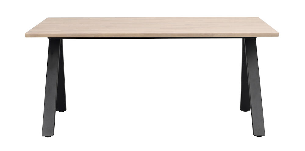 Rowico Carradale Spisebord     Udtræk Hvidvasket Eg Og Sort Metal  170x100