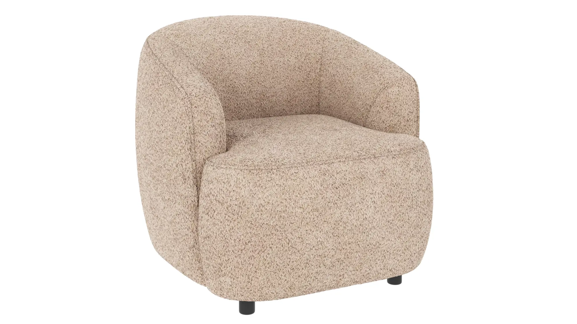 Rowico Dermot Loungestol     Armlæn Lys Beige Polyester Stof Og Sort Plastik