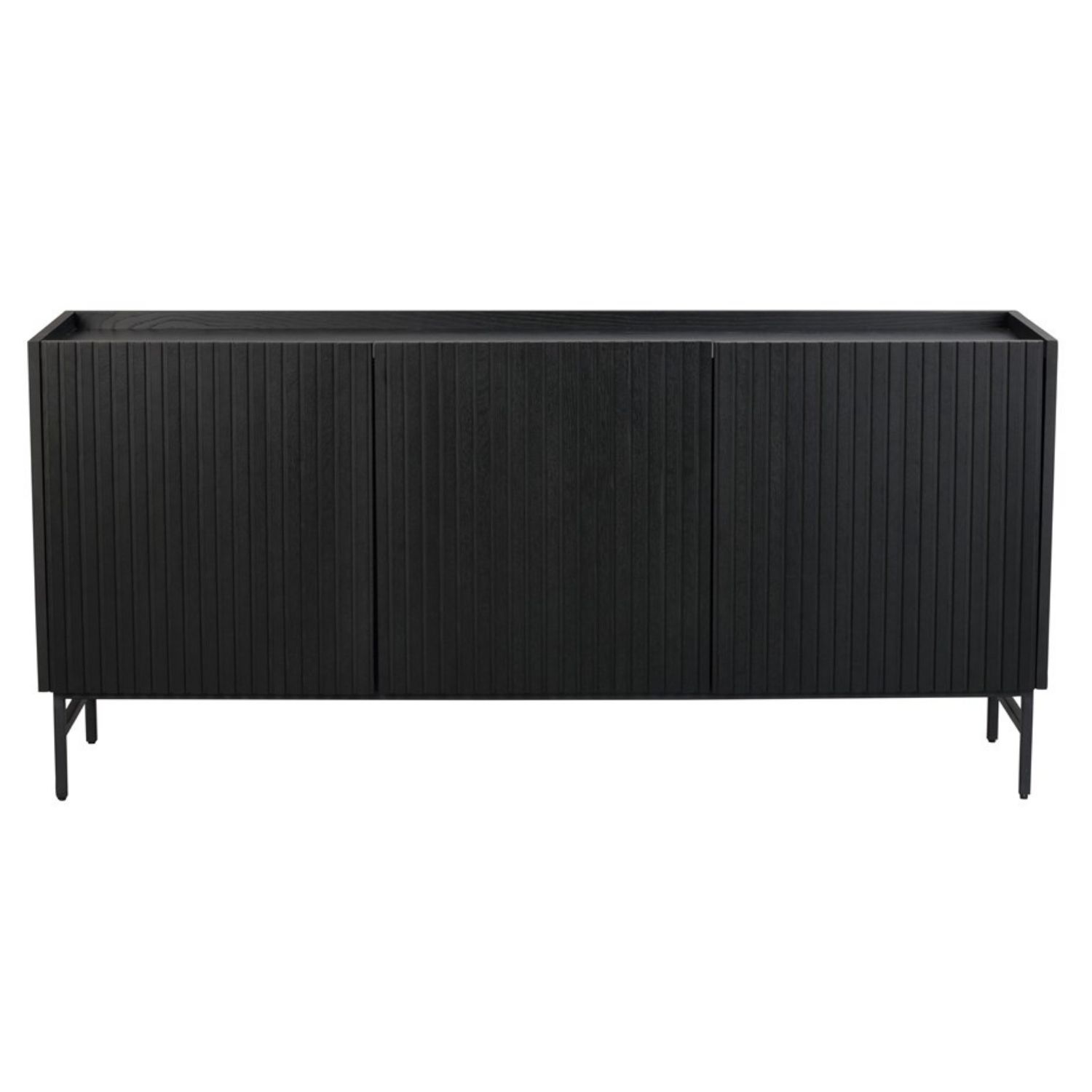 Rowico Lancaster Skænk       Låger Sort Træ Og Sort Metal  160x75
