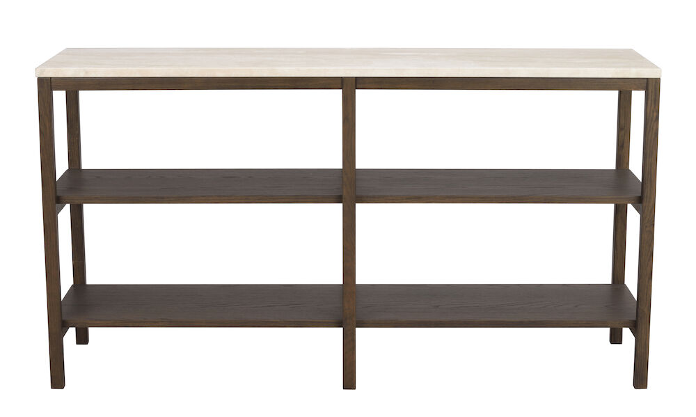 Rowico Orwel Konsolbord       Hylder Beige Travertin Og Brun Eg  140x40