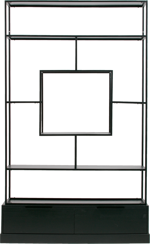 Rumdeler   Reol Woood Exclusive Fons 204x126x38 Cm Sort Metal Træ