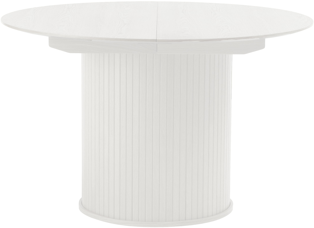 Rundt Spisebord Med Udtræk Nordique Design Nola ø120-167   H75 Cm Hvid Mdf Eg