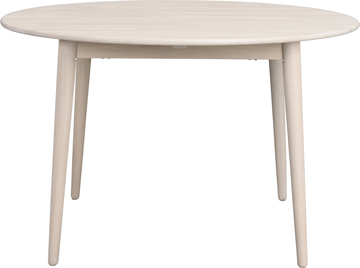 Rundt Spisebord Rowico Tyler ø120 Cm Hvidkalket Massivt Egetræ Oliebehandlet Fsc-certificeret