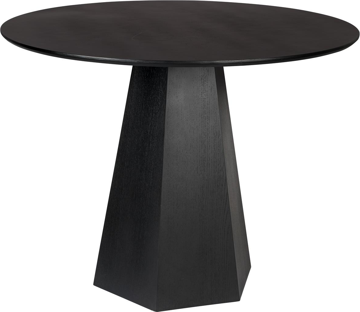 Rundt Spisebord Zuiver Pilar ø100   H76 Cm Sort Askefinér