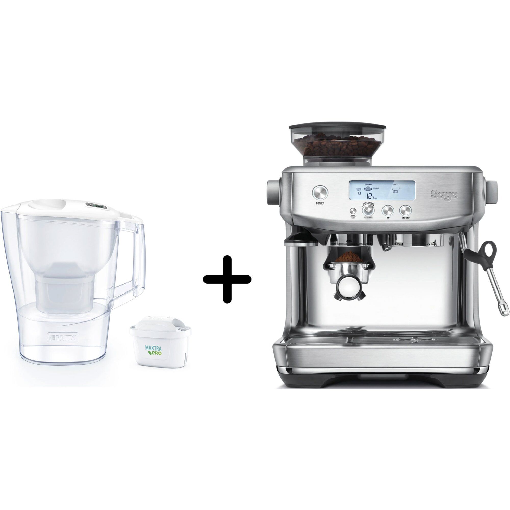 Ses878bss0 The Barista Pro Espressomaskine   Brita Aluna Filterkande