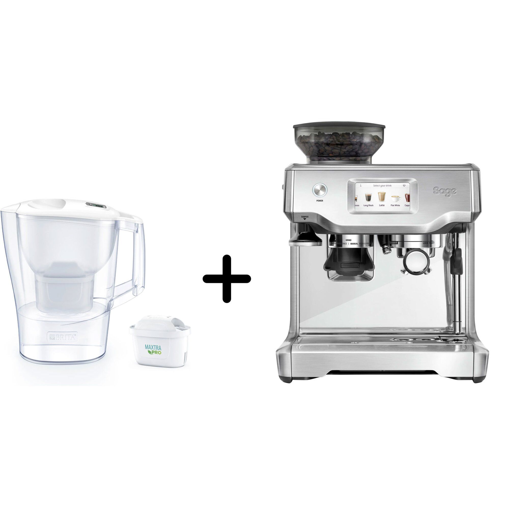 Ses880bss The Barista Touchâ  Espressomaskine   Brita Aluna Filterkande