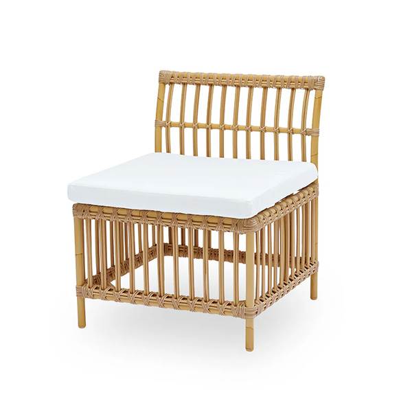 Sika Design Meghan Exterior Spisebordsbænk Center Modul Broad Striped Beige-white Med Ryghynde