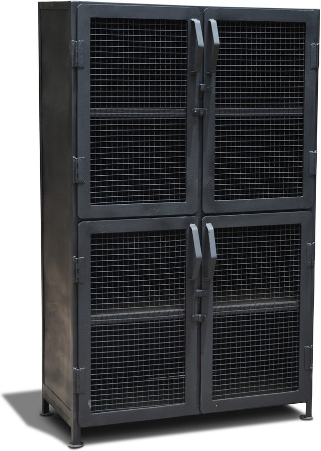 Skab Obuzi Factoria Industrial   Sort Jern Opbevaringsskab H140xb85xd40 Cm