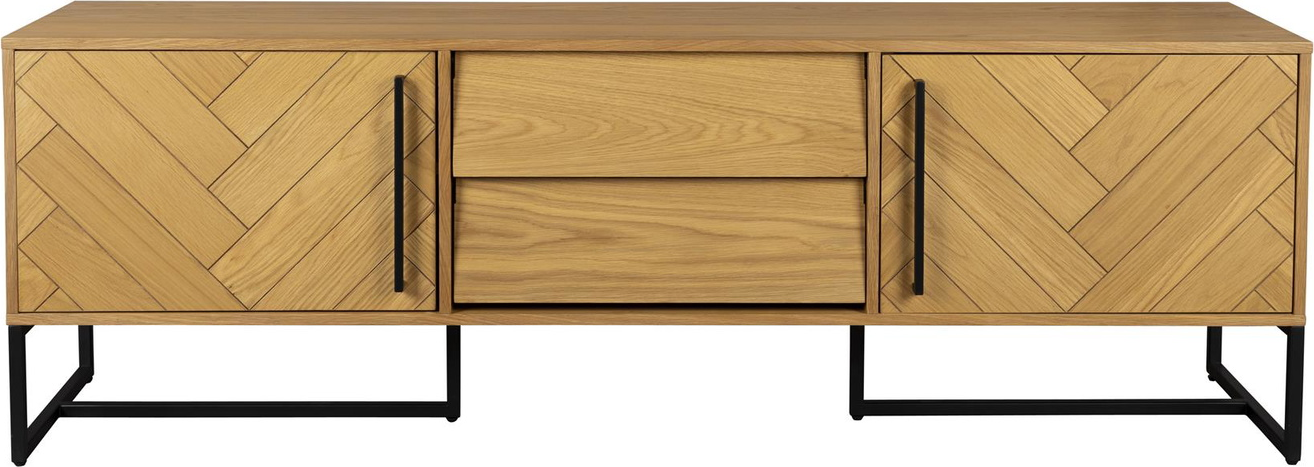 Skænk Dutchbone Class Sideboard   Mørk Sand Egetræsfiner Med Stålstel 60x180x45 Cm