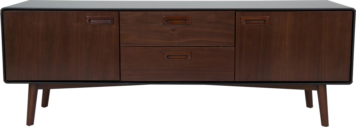 Skænk Dutchbone Juju Antracit Valnødfiner Og Egetræ H53   B150   L398 Cm Mat Sort Stel