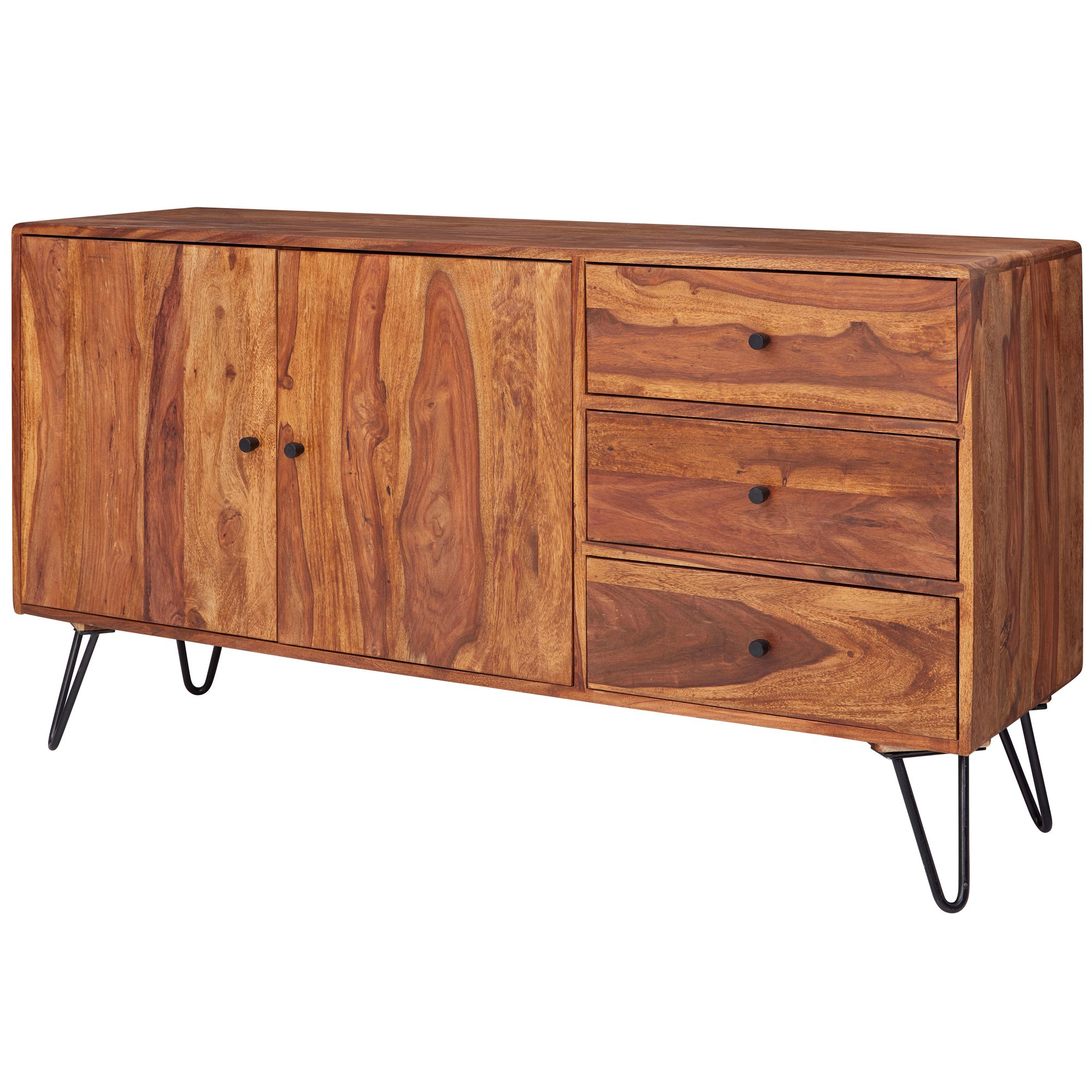Skænk   Massivt Sheeshamtræ  145x75x40 Cm  Rustik Kommode