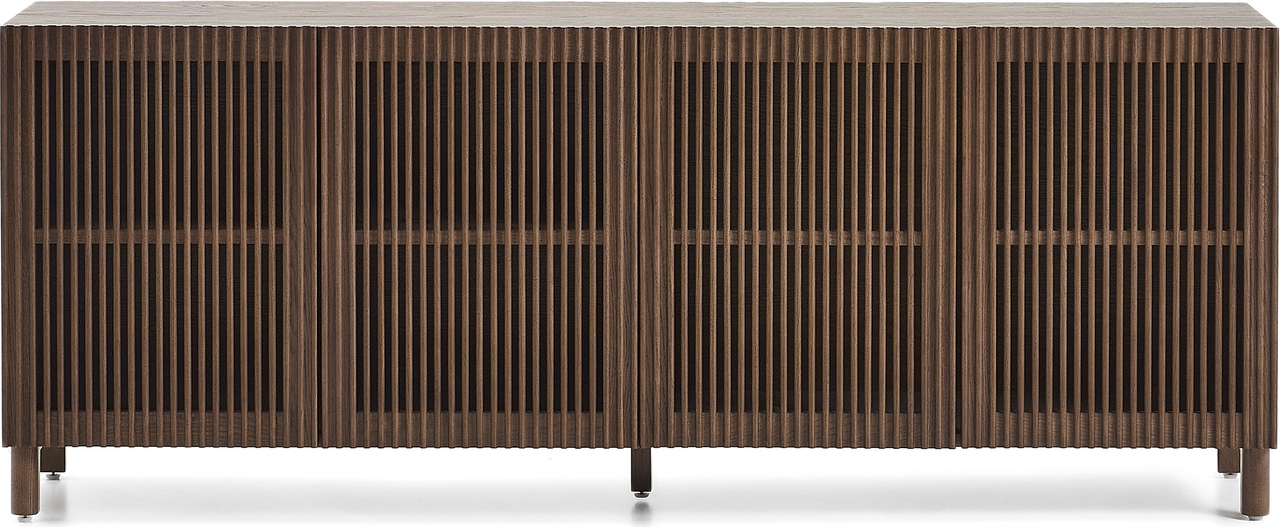 Skænk Kave Home Beyla  Mørkebrun Egefiner  H71     B181   D42   Cm