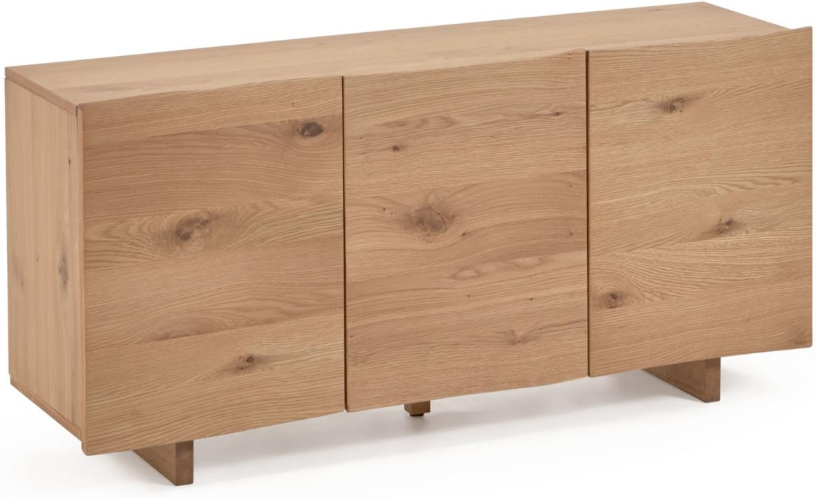 Skænk Kave Home Rasha Sideboard   Egetræsfinér Natur Med Justerbare Hylder 150x41x71 Cm