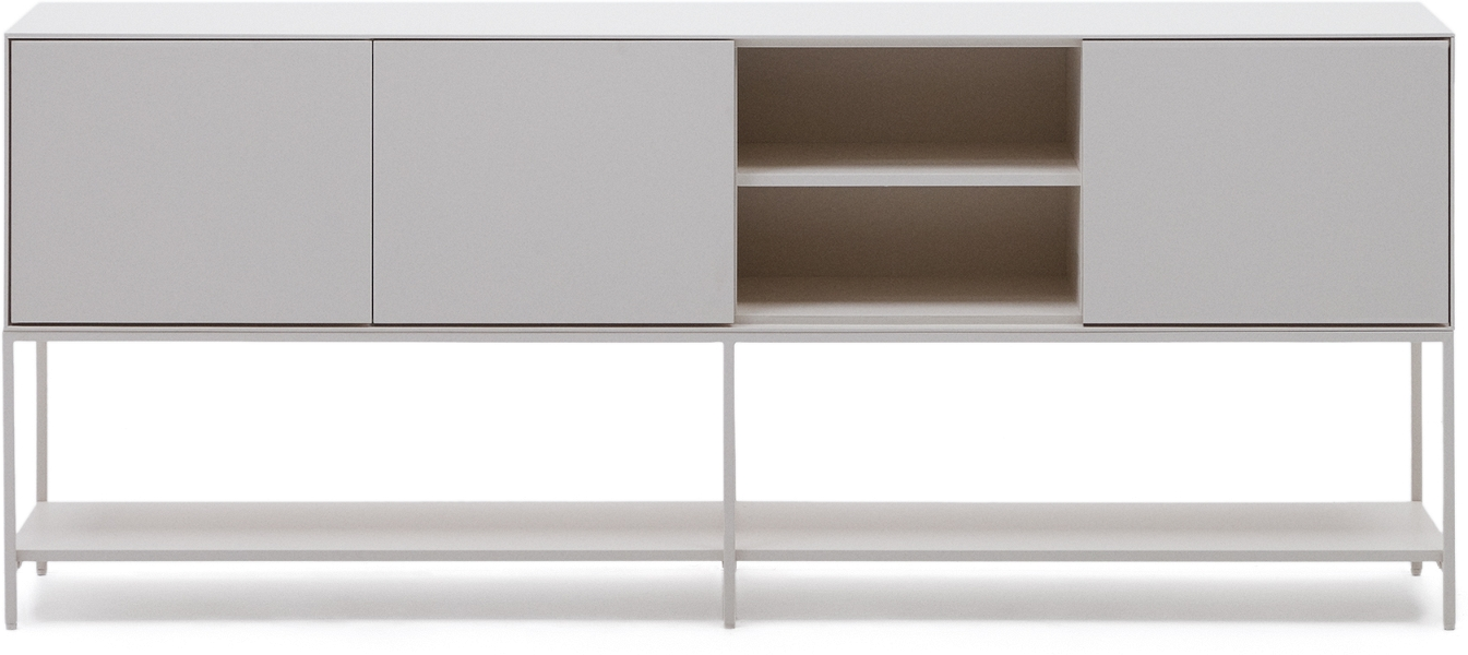Skænk Kave Home Vedrana Hvid Mdf   Stål  Justérbare Hylder  195x40x80 Cm