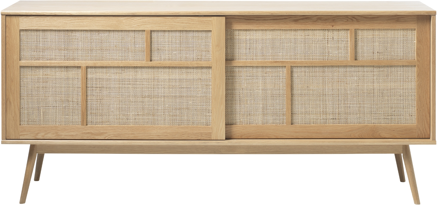 Skænk Nordique Design Barrali   Egetræ Med Rattanindlæg Natur 180ã 45ã 80 Cm