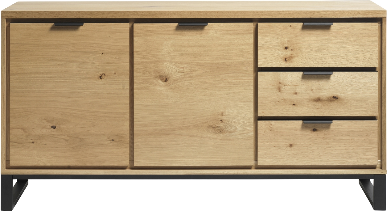 Skænk Nordique Design Livorno  Natur Egetræ   Sort Metal   160ã 45ã 83 Cm