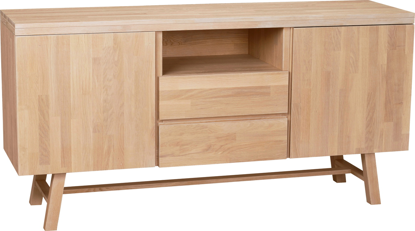 Skænk Rowico Brooklyn   Massiv Fingersamlet Eg 160x45x80 Cm Skandinavisk Design