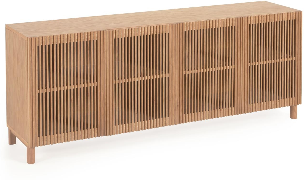 Skænk Sideboard Kave Home Beyla   Lakeret Natur Egetræ L180   D42     H71   Cm