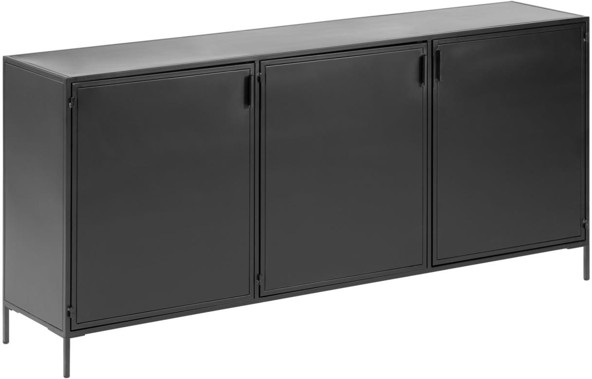 Skænk Sideboard Kave Home Shantay   Sort Stål 160x35x72 Cm Industrielt Nordisk Design