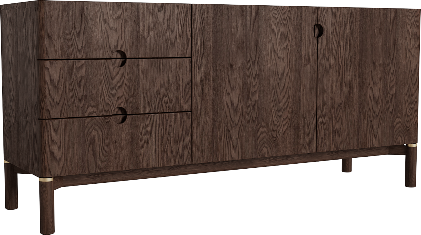 Skænk   Sideboard Nordique Design Arun   Espressofarvet Træ  Fsc Mix 70   Rummelige Skuffer Og Skabe  160   45     73 Cm