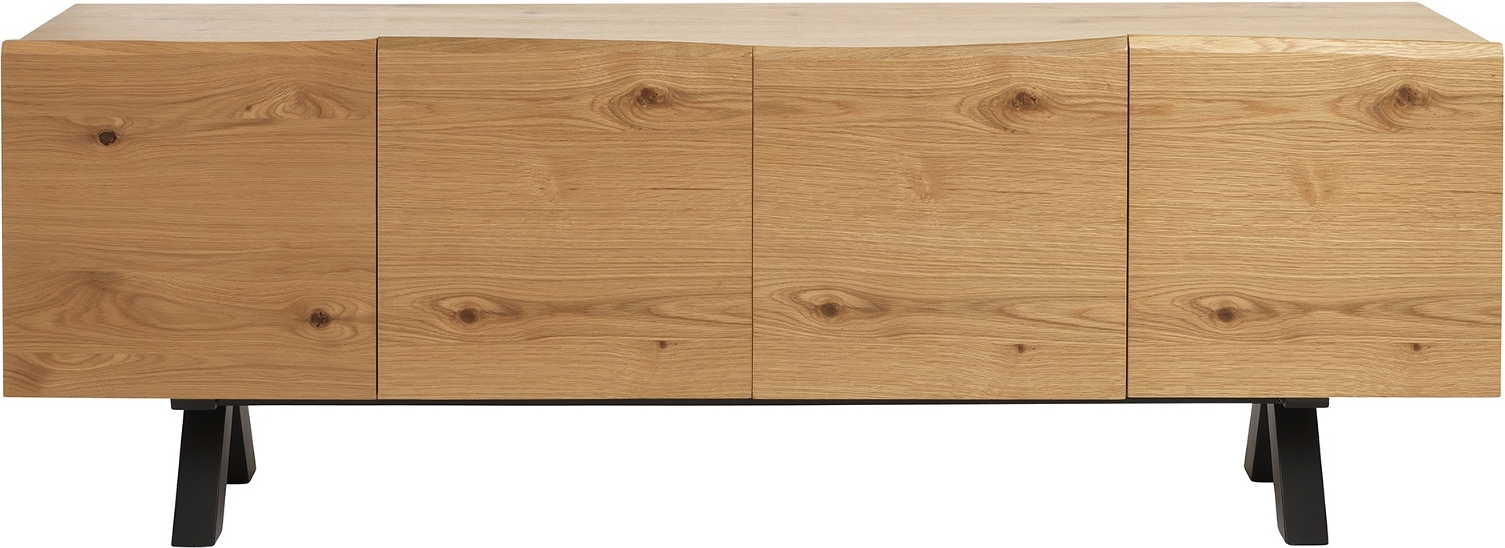 Skænk Sideboard Nordique Design Oliveto   Massivt Egetræ   Metal  H73   B200   D47   Cm  Natur Sort