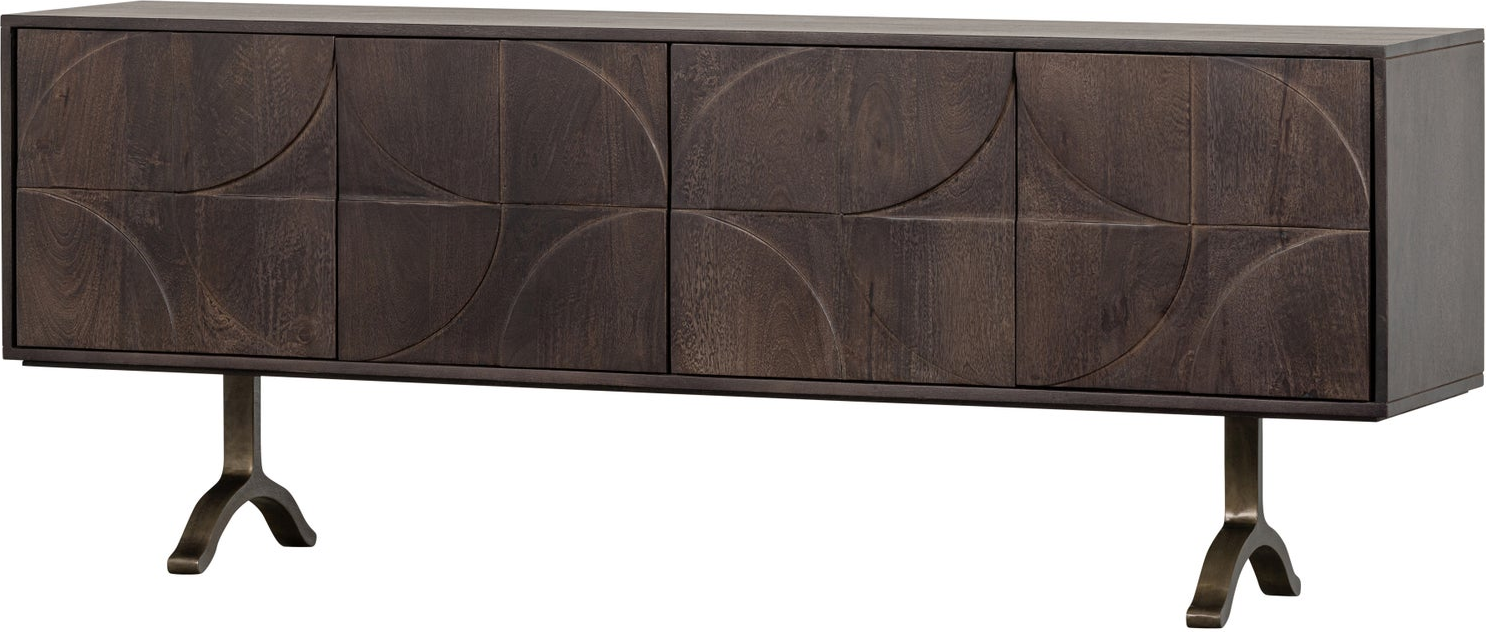Skænk Woood Collection   Mangotræ Med Valnødfinish H70ã B180ã D40 Cm Brun    Låger  Kabelhuller