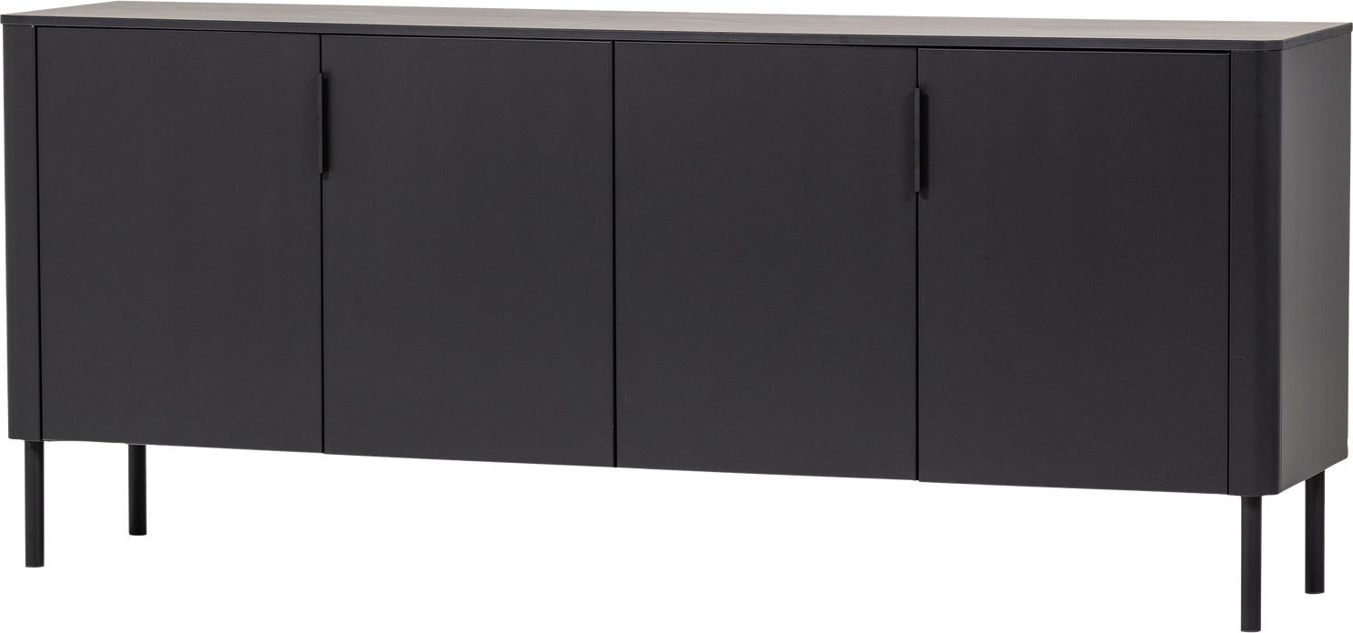 Skænk Woood Gunnar  Buffet   Massivt Fsc-mix Fyrretræ  Mat Sort    Låger  85x201x44 Cm