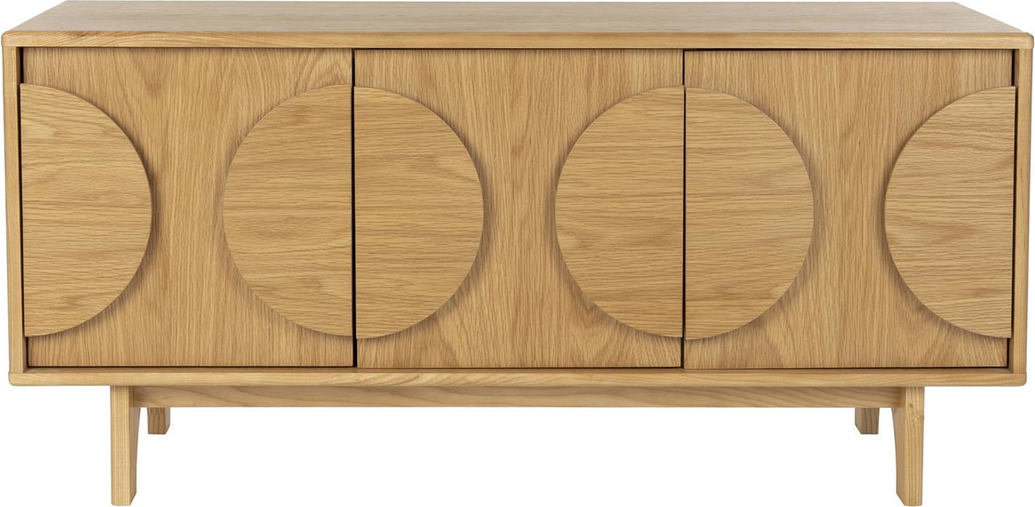 Skænk Zuiver Groove Egetræsfiner Mørk Sand H58   B120   D40 Cm