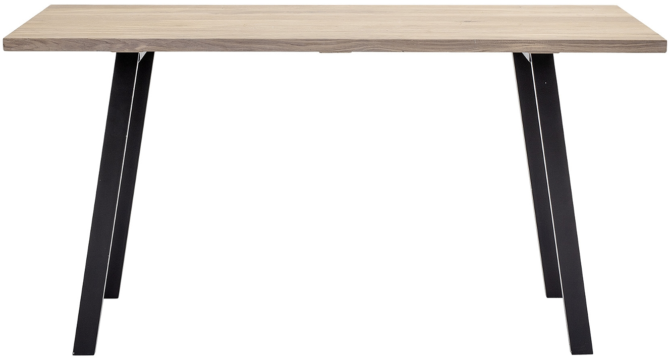 Skrive- Og Arbejdsbord Bloomingville Nordic Cozy Hvidolieret Egetræ Sort Jernben 145x55 Cm