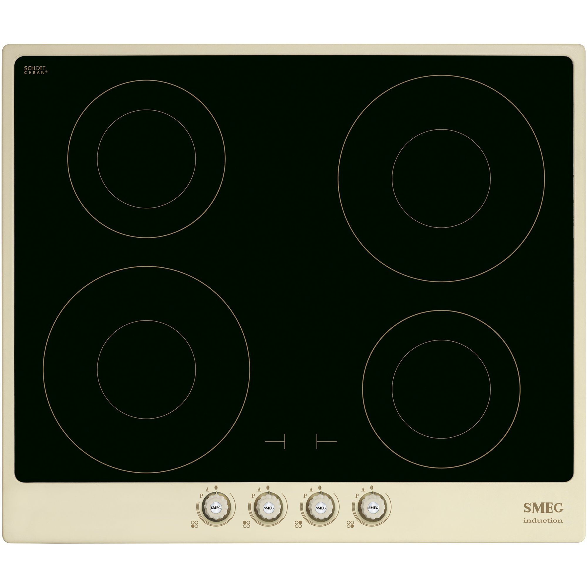 60cm Cortina Induktionskogeplade    Ramme  Creme